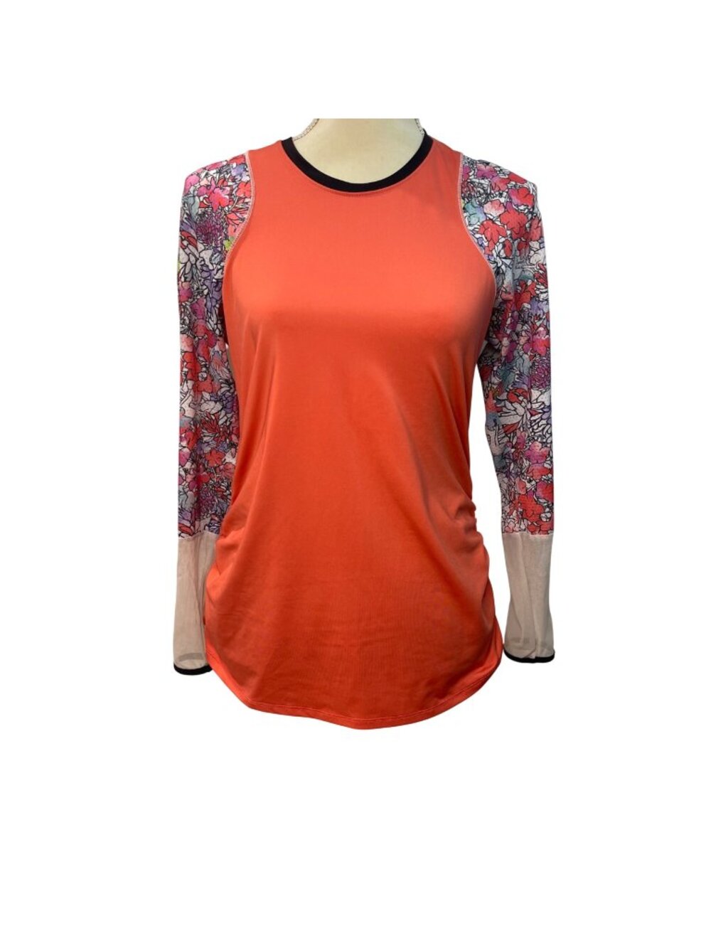Lucky In Love Athletic Shirt Women's Size L (12) Mesh Sleeves Tennis, Pickleball